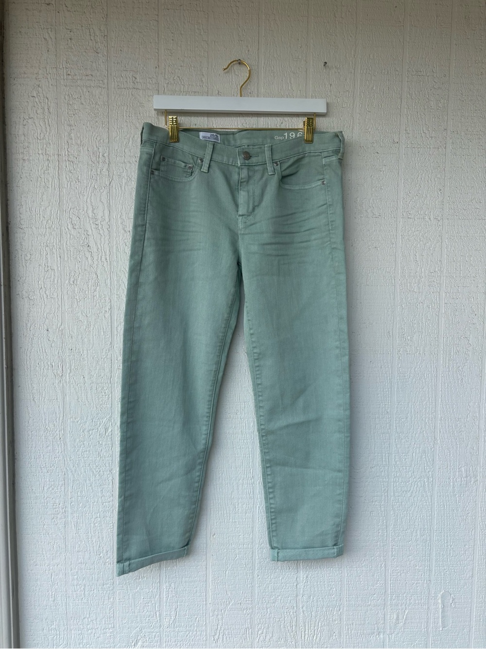 GAP Women's Boyfriend Jeans in Sage Green